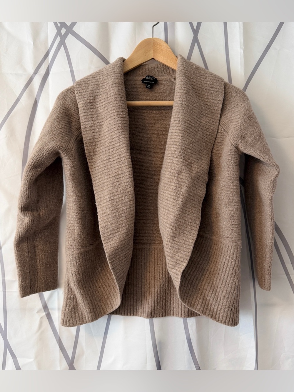 Talbots Women’s XL Pure Merino Wool Grandmacore Retrograndma Brown Cardigan